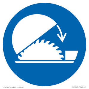 Mandatory: Use table saw adjustable guard